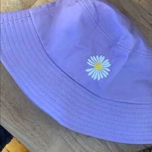 Purple Bucket Hat with Flower